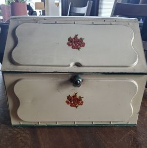 Vintage metal antique bread box
